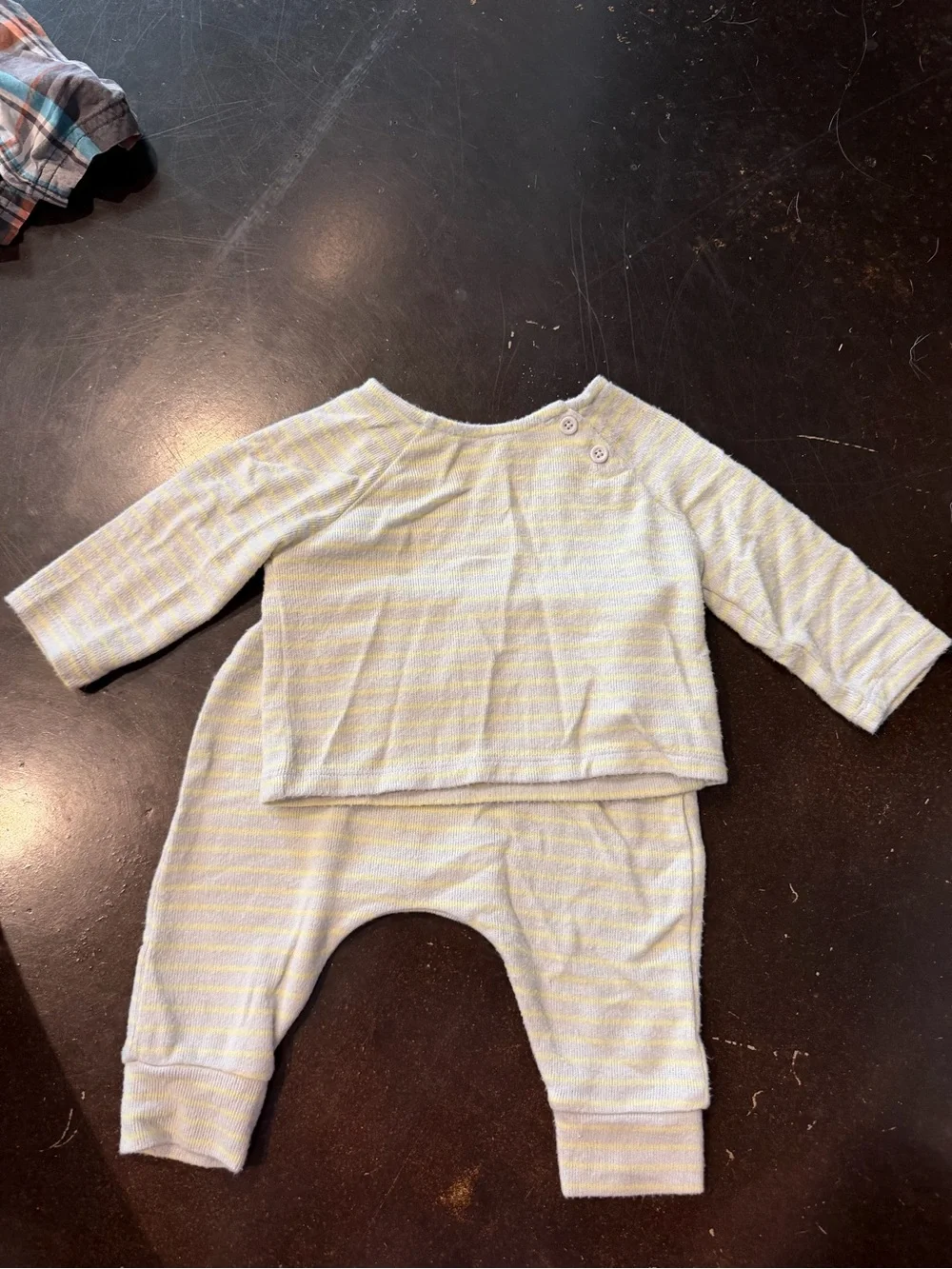cloud island Light Blue and Yellow Striped Baby Sweater Set